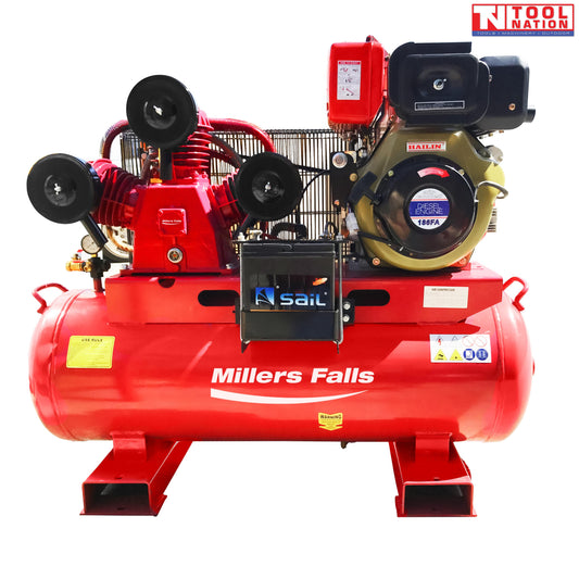 ACB10150DES Air Compressor – 10HP Diesel, 150L Tank, 900L/min 33CFM, Belt Drive