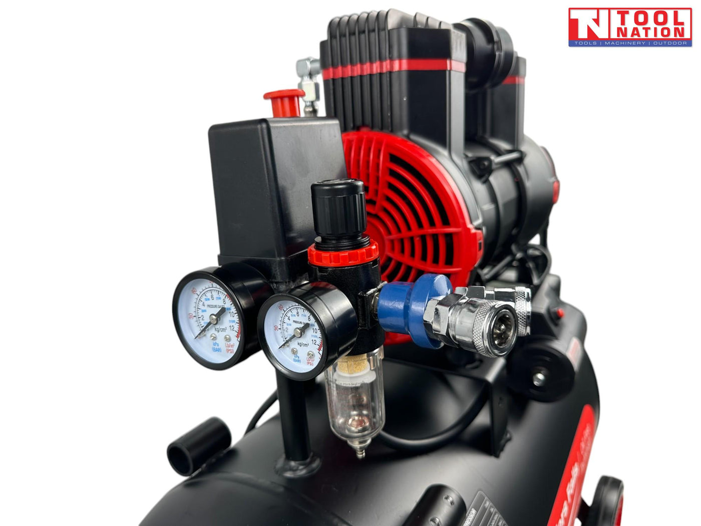 Specification label for the ACOF1780W35L oil-free air compressor.