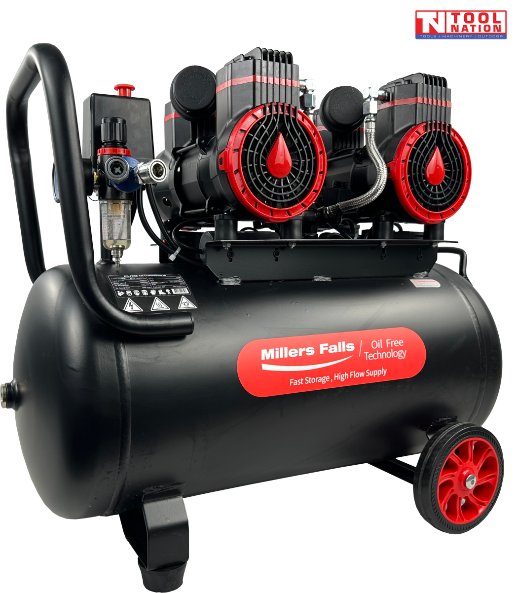 ACOF1800W50L Oil Free Air Compressor – 2.4HP, 50L Tank, 340L/min Quiet Series