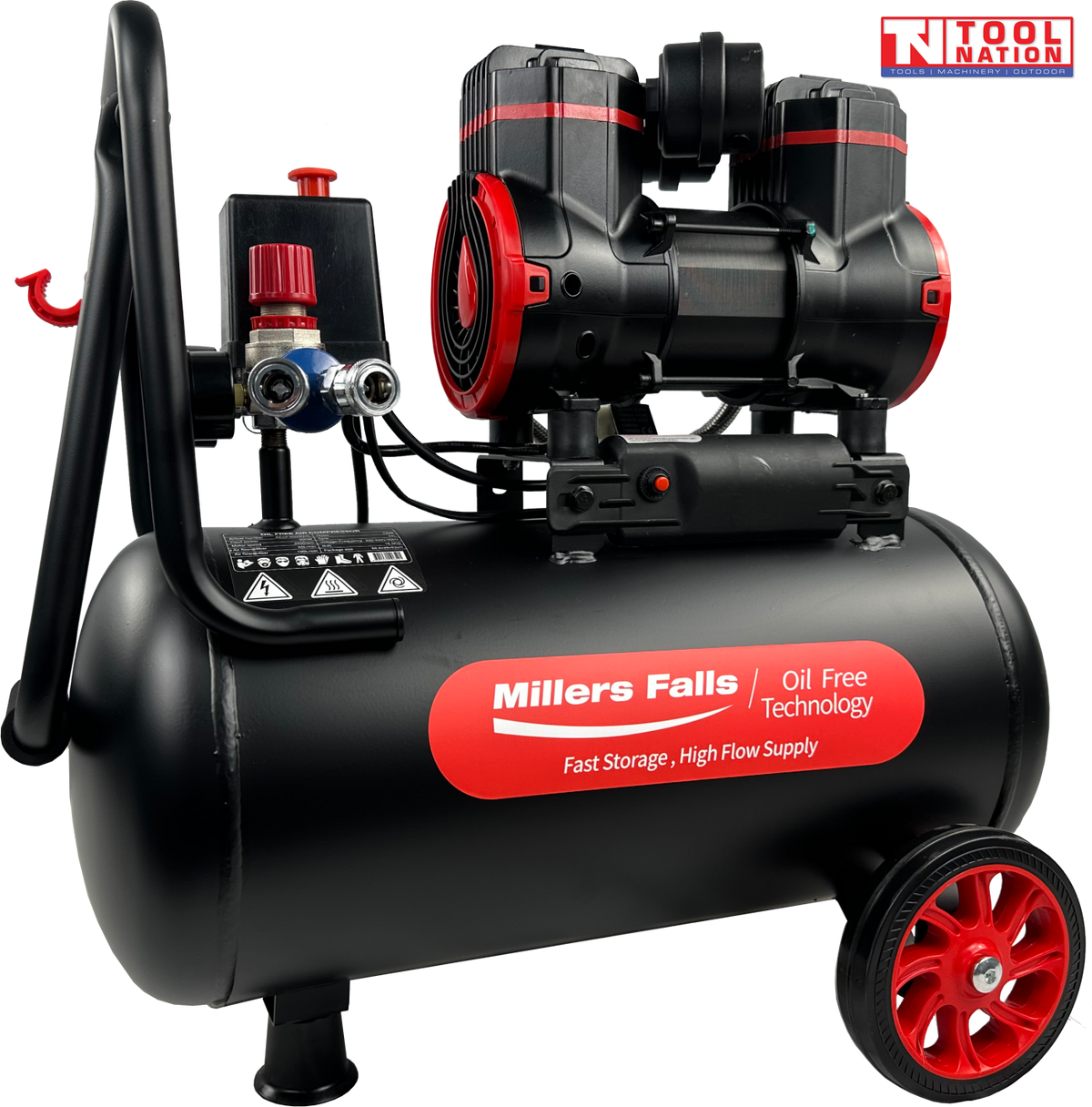 ACOF900W24L Oil Free Air Compressor – 1.2HP, 24L Tank, 170L/min Quiet Series