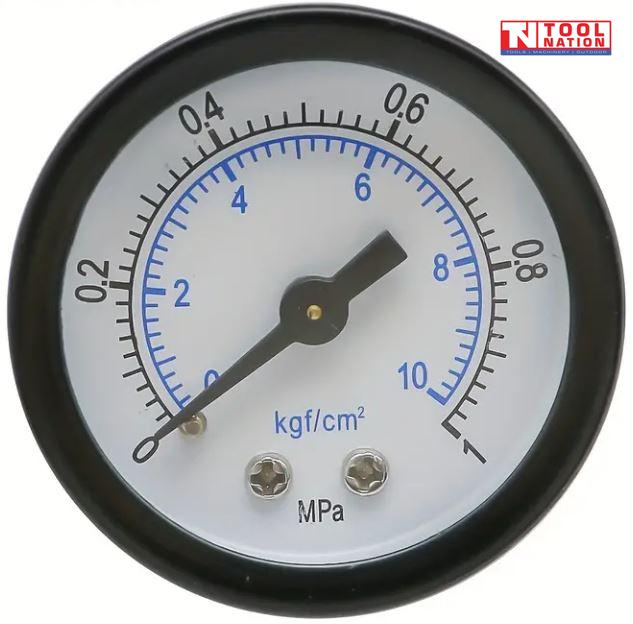 Close-up of the AFR2000 pressure gauge face with MPa and kgf/cm² markings.