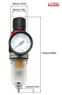 Air Filter Regulator - 1/4" BSP, 0.05–0.9 MPa adj, 60cc bowl, 5–60°C