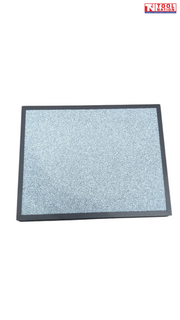 Air purifier filter front view with white textured filter surface and black frame