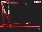 CRANE2T_2: CRANE2T hydraulic engine crane with adjustable boom positions up to 1500kg lifting capacity for workshop and garage use