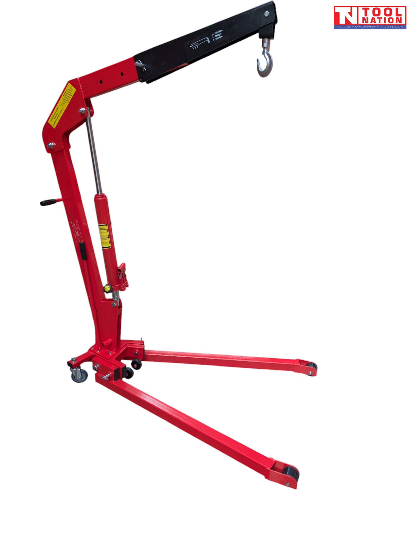 CRLP1TF low profile hydraulic engine crane 1 ton capacity compact workshop hoist for low-clearance vehicle engine lifting