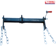 ELEV34 engine leveller lifting an engine with adjustable chains for balanced positioning during removal