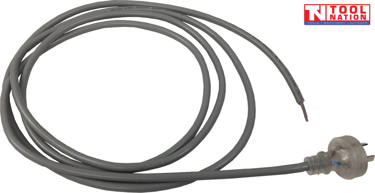 Power Cable – 2-core, grey MOL insulation, 3-phase compatible, 3m length