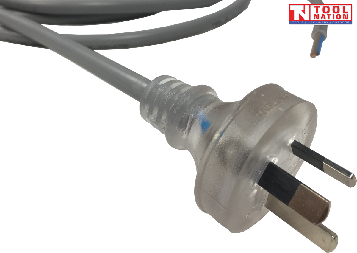 Power Cable – 2-core, grey MOL insulation, 3-phase compatible, 3m length