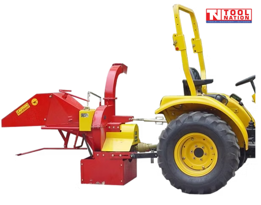 PTO Wood Chipper 8" Shredder Mulcher Auto Feed Longer Swivel Chute 3PL Tractor
