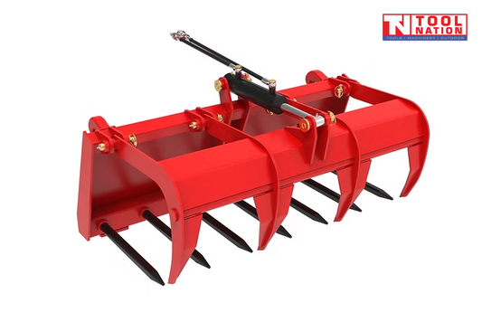 Muck Grab Grapple 120cm – 750kg capacity, Euro hitch, tractor FEL & skid steer