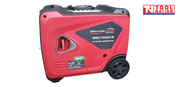 Side view of the GSC7500i-B inverter generator showing the red housing, side handle recess and wheel.