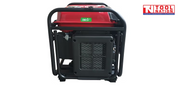 Side view of the GSC8500iY inverter generator showing the red fuel tank, black frame and vented side panel.
