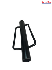 Black cylindrical post driver shown from above with two side handles and Tool Nation logo on a white background.