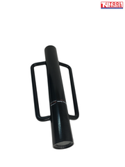 Black cylindrical post driver shown from the front with two side handles and Tool Nation logo on a white background.