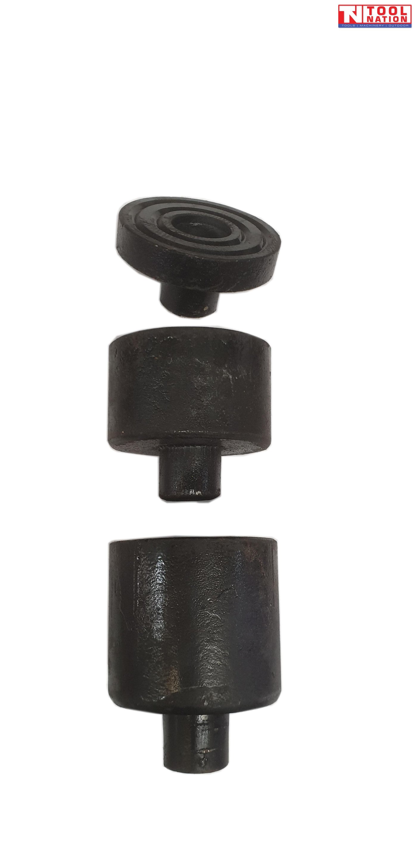 Three black jack extension adaptors arranged vertically