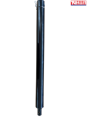 Vertical view of a black cylindrical extension bar with pin clip at the top and drilled connector end at the bottom.