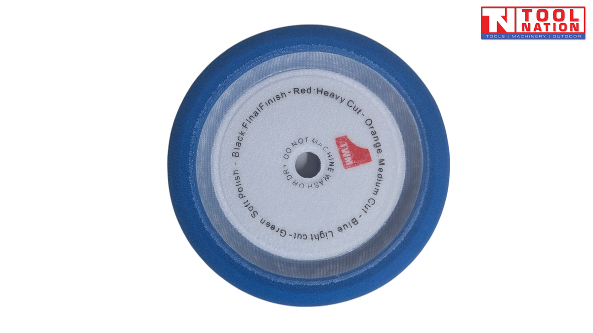 PPB Polishing Pad Light Cut Blue | 180mm | Velcro Back | M14 Arbor Hole