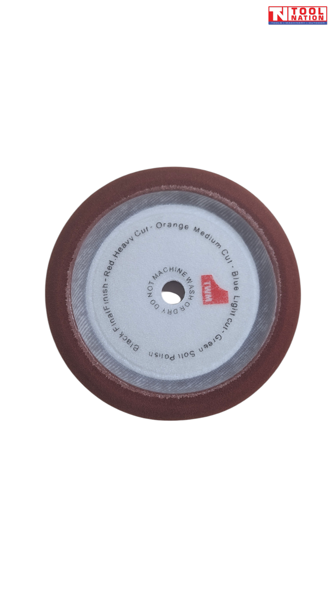 PPR Polishing Pad Heavy Cut Red | 180mm | Velcro Back | M14 Arbor Hole