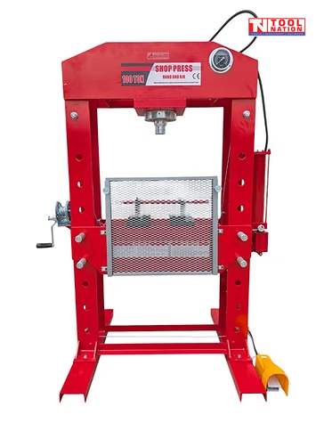 Shop Press 100 Ton Air Hydraulic Jack Bending with Sliding Head & Foot Pedal