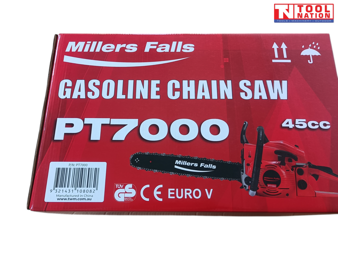 Red chainsaw box