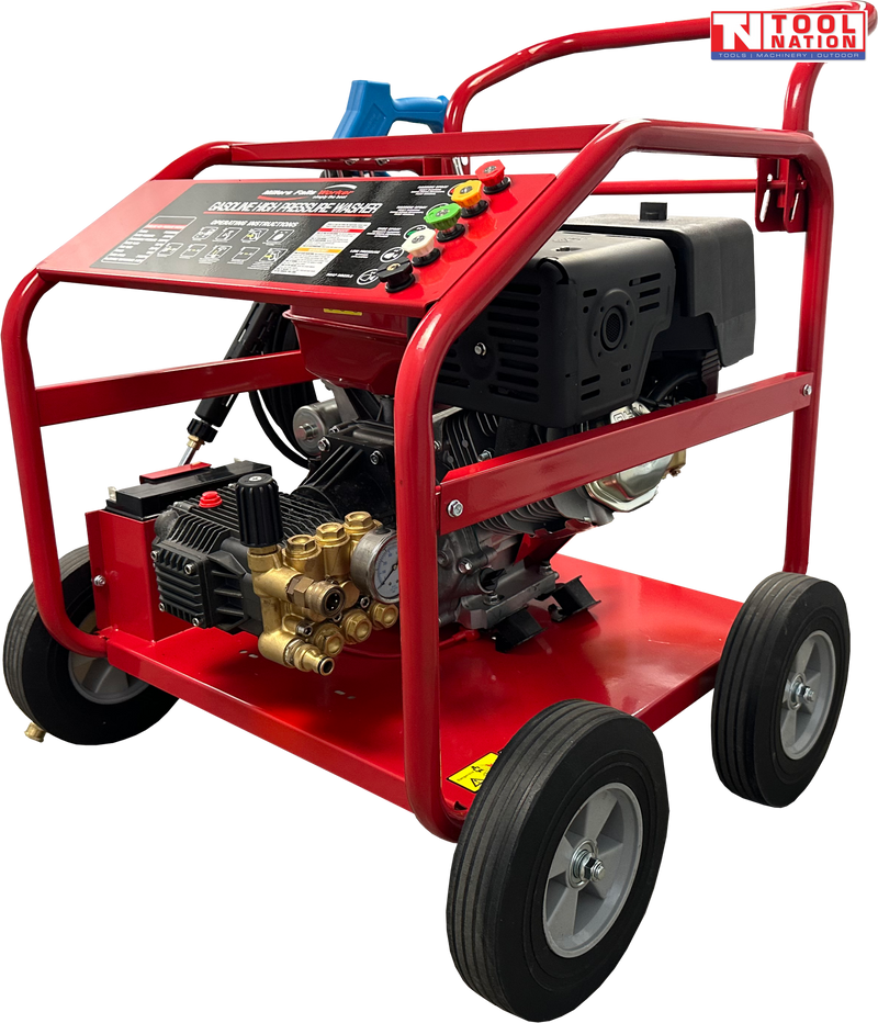 Petrol Pressure Washer,18HP Electric Start,5000psi Max,20m Hose,Triplex Pump