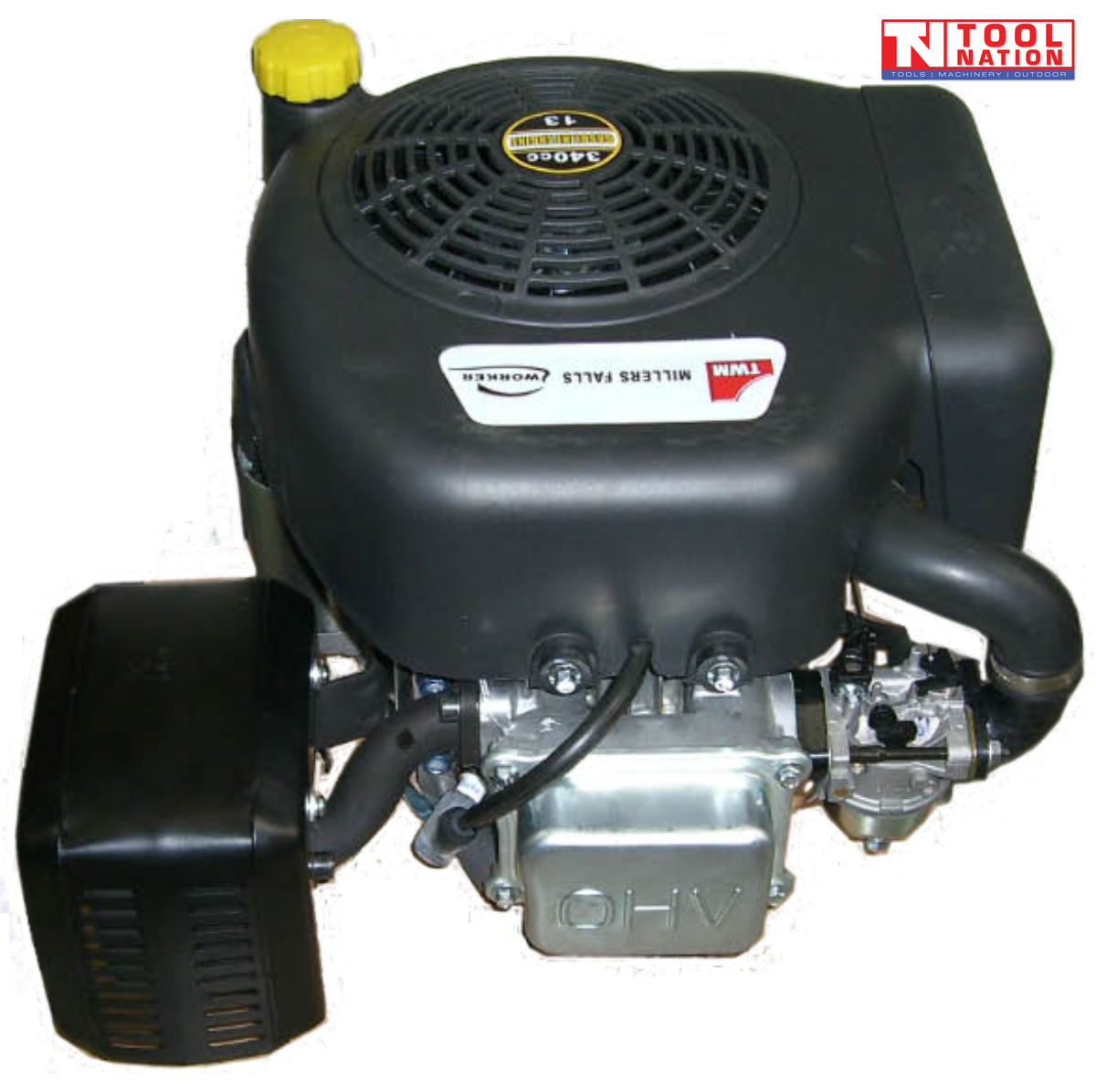 Black covered engine with electric start