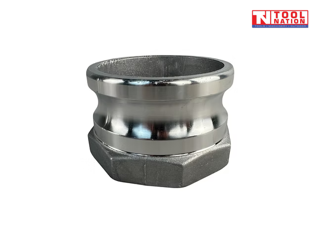 4 inch aluminium camlock fitting close-up