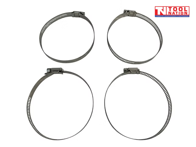 Four hose clamps