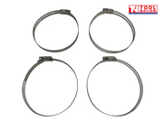 Four hose clamps