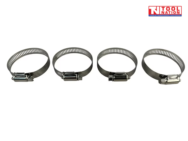 Four hose clamps