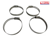 Four hose clamps