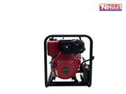 Diesel water transfer pump side view in protective frame
