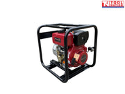 Diesel water transfer pump opposite side view in protective frame