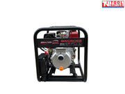 Diesel water transfer pump front view in protective frame