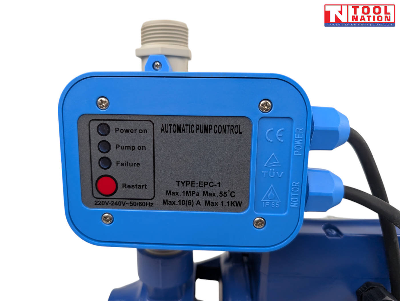Automatic pump control unit close-up on pressure pump