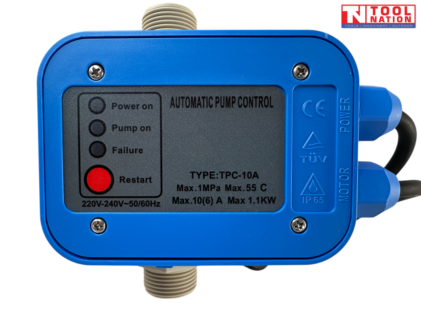 Automatic pump control valve front view of control panel