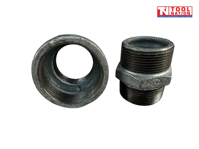 2 piece steel adaptor kit with two threaded fittings