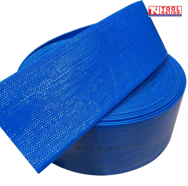 Blue PVC layflat hose roll