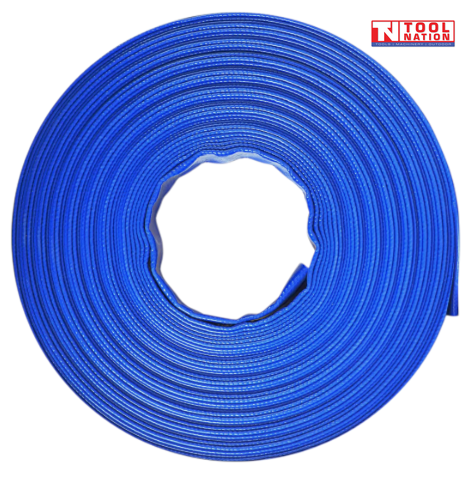 Blue PVC layflat hose roll