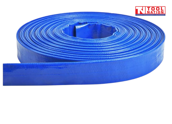 Blue PVC layflat hose roll