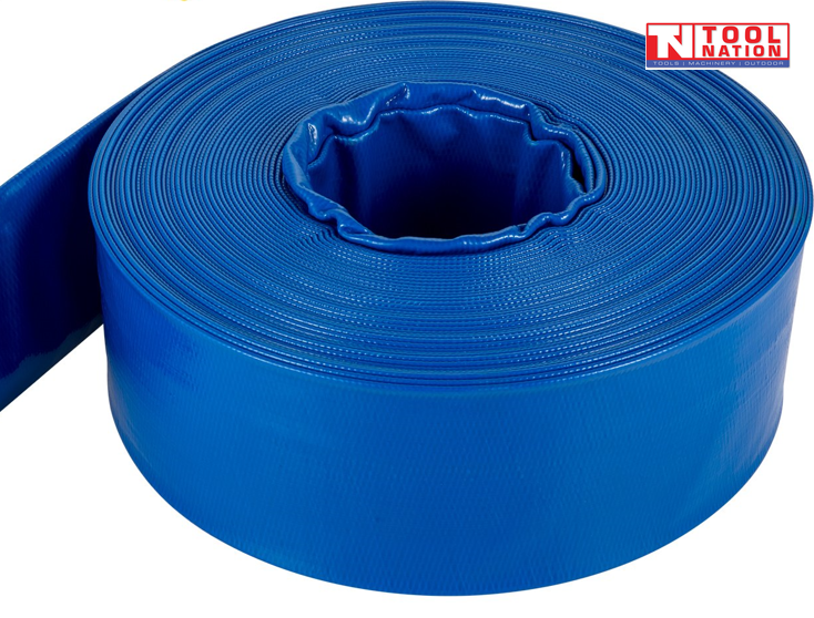Blue PVC layflat hose roll
