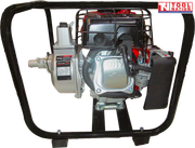 Petrol water transfer pump rear view in protective frame