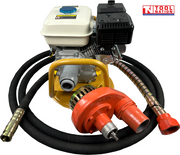 Flexible drive water pump with hose and orange pump head