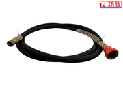 Flexible drive pump hose with metal fittings