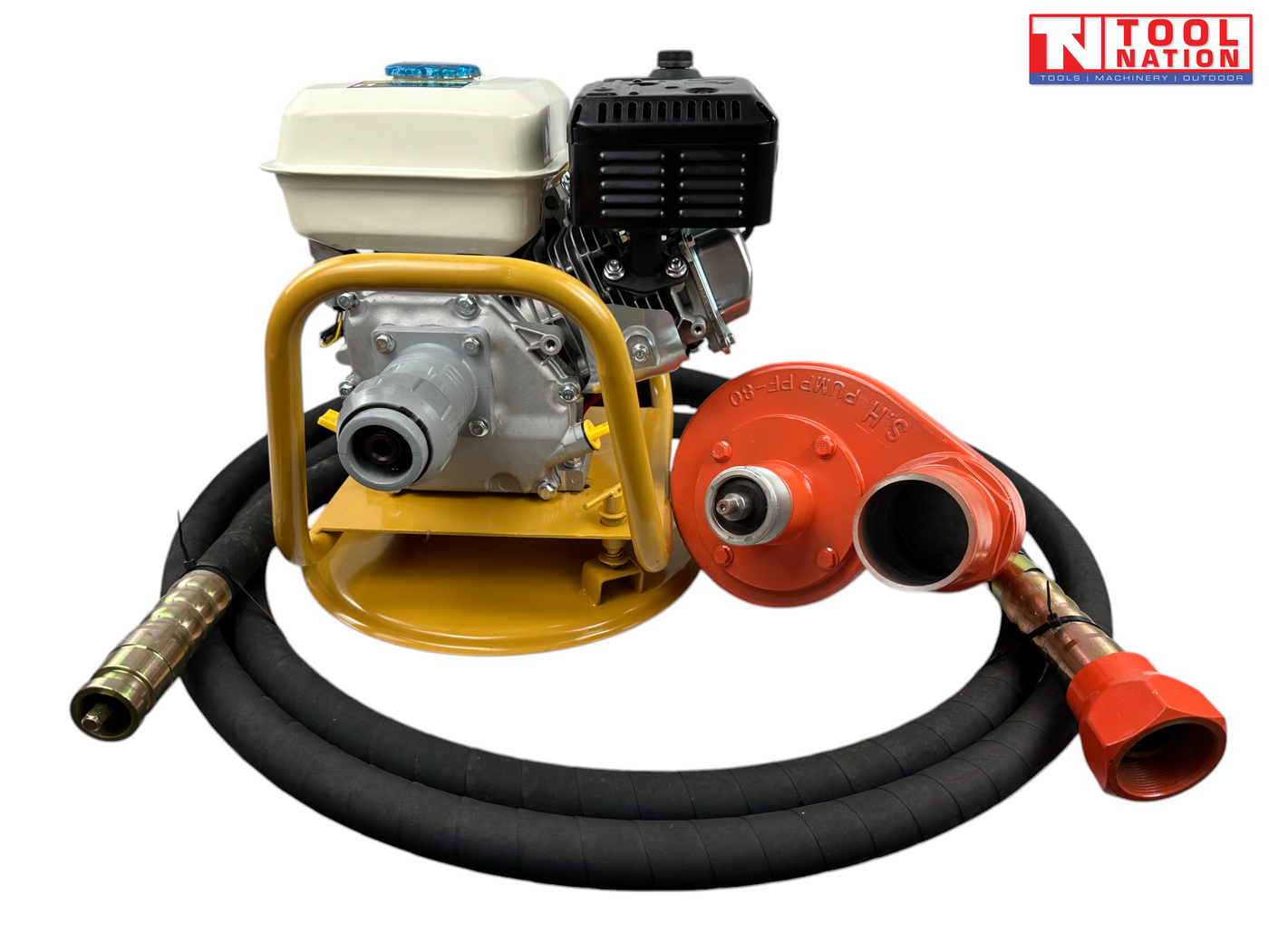 Flexible drive water pump with hose and pump head