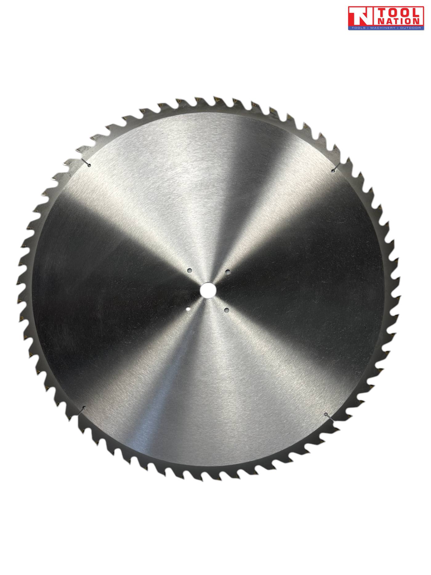 Close-up of a circular saw blade tooth showing a sharpened cutting tip and blade edge.