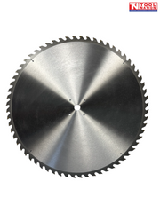 Close-up of a circular saw blade tooth showing a sharpened cutting tip and blade edge.