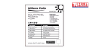 SPF100W solar panel specification label showing package contents, outputs, unfolded size, folding size and weight.