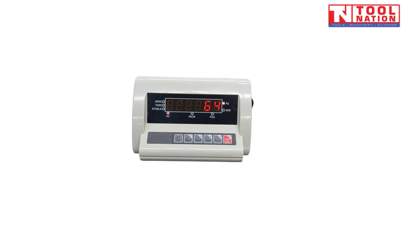 Digital scale readout shown on a white background.