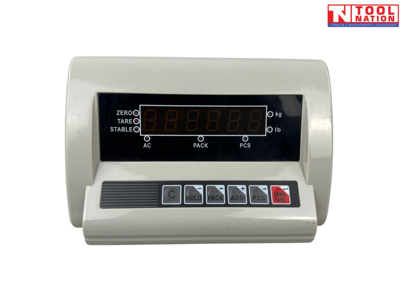Digital scale display unit shown from the front on a white background.